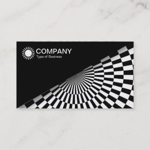 Diagonal V2 - Schwarz - Op Art Black und White Visitenkarte