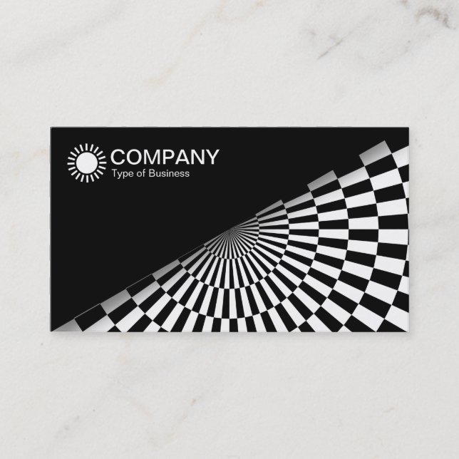 Diagonal V2 - Schwarz - Op Art Black und White Visitenkarte (Vorderseite)