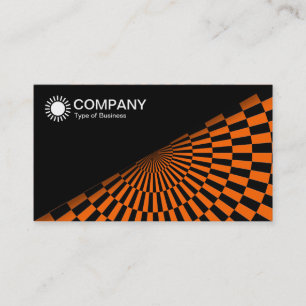 Diagonal V2 - Schwarz - Op Art Orange Visitenkarte