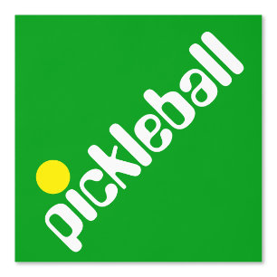 Diagonal, weißes gelbes PICKLEBALL auf hellgrün Tapete