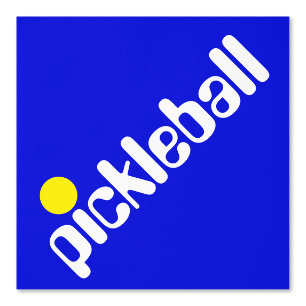 Diagonal Weißgelbe PICKLEBALL auf Royal Lila Tapete