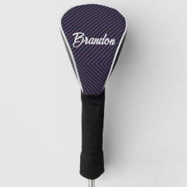 Diagonalblau, schwarz und lila golf headcover