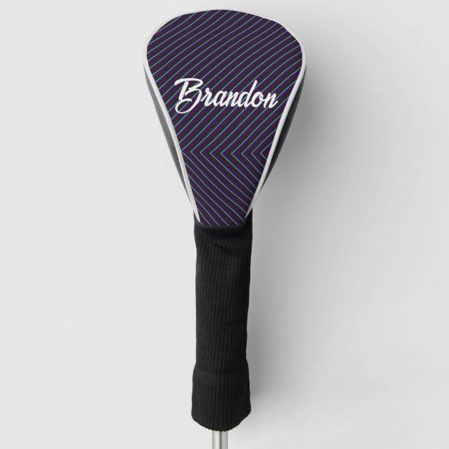 Diagonalblau, schwarz und lila golf headcover (Vorderseite)