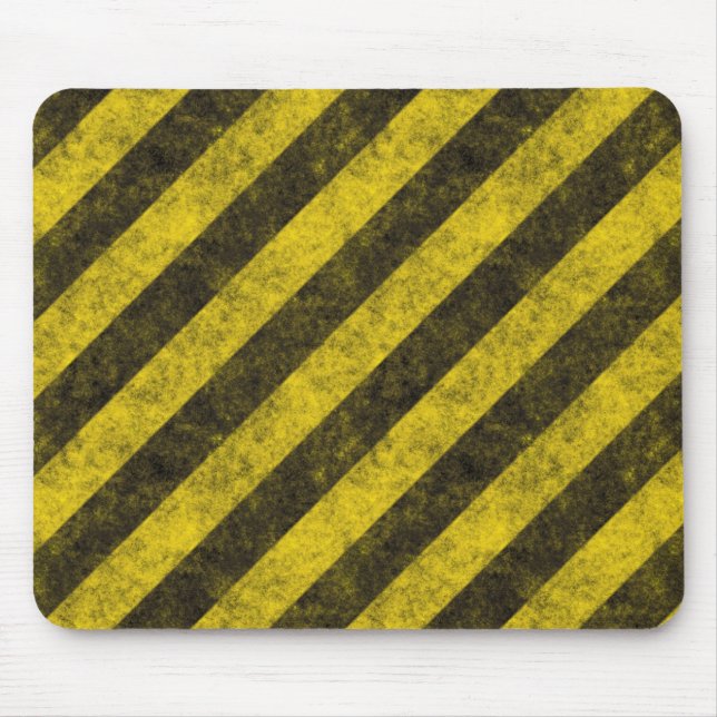 Diagonale Bau-Gefahrenstreifen Mousepad (Vorne)