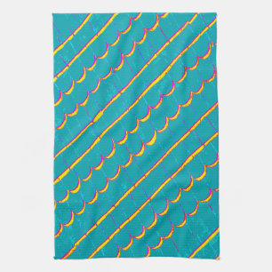 diagonale blaugrüne Schindelreihen Handtuch