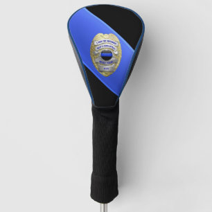 Diagonale dünne blaue Linie und lustiges Golf Headcover