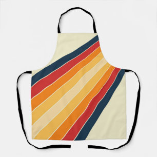 Diagonale farbenfrohe Sonnenstrahlen im Retro-Stil Schürze