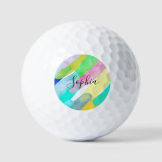 Diagonale Farbstriche, Name, 70er-Jahre Abstract A Golfball