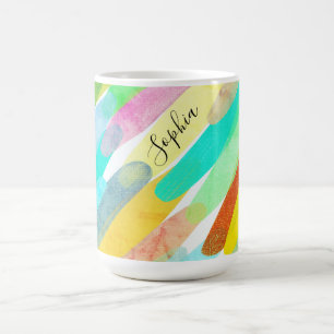 Diagonale Farbstriche, Name, 70er-Jahre Abstract A Kaffeetasse