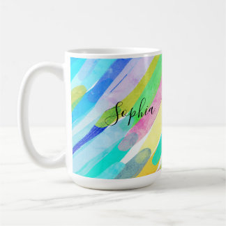 Diagonale Farbstriche, Name, 70er-Jahre Abstract A Kaffeetasse