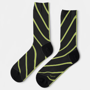 Diagonale gestreifte saure grüne auf modernen schw socken