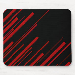 Diagonale Linien in Rot und Schwarz Mousepad