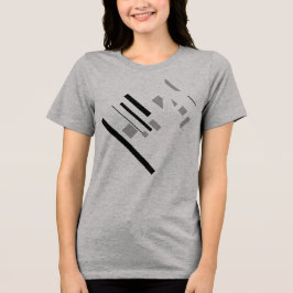 Diagonale, MCM inspiriert, geometrische schwarzgra Tri-Blend Shirt