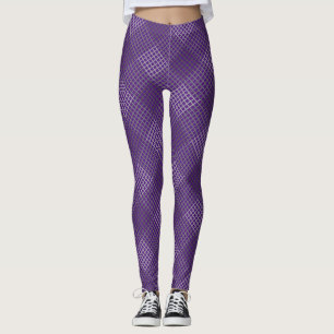 Diagonale motif vérifiée 2 tons b Leggings violets