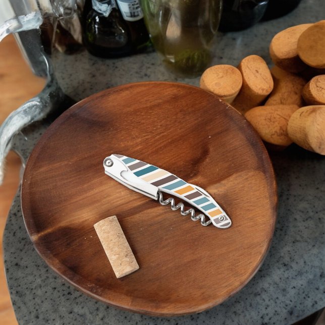 Diagonale Multicolor Streifen Kellnermesser (Corkscrew Bottle Opener)