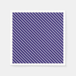 Diagonale Nadelstreifen - blau und weiß Serviette