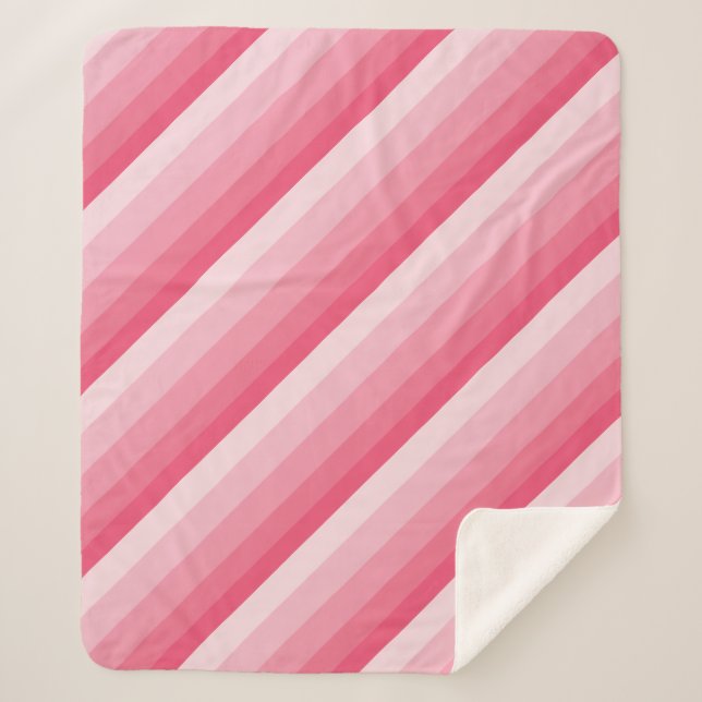 Diagonale Ombre-Streifen in rosa Tönen Sherpadecke (Vorderseite)