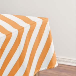 Diagonale orange und weiße Streifenmuster Tischdecke