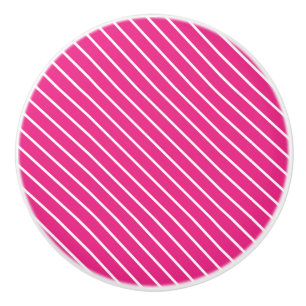 Diagonale pinstreifen - fuchsienrosa und weiß keramikknauf