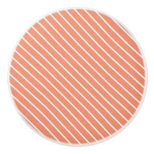 Diagonale Pinstreifen - orange und weiß Keramikknauf