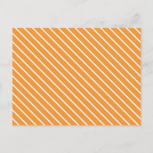 Diagonale Pinstreifen - orange und weiß Postkarte