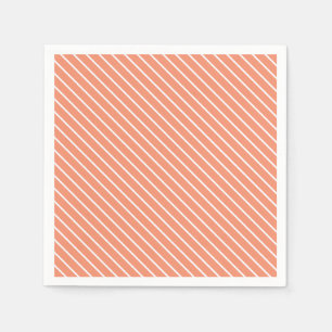 Diagonale Pinstreifen - orange und weiß Serviette