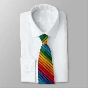 Diagonale Plastik-Regenbogensteine Krawatte