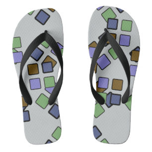 Diagonale Quadrate Blau auf jeder Farbe Flip Flops