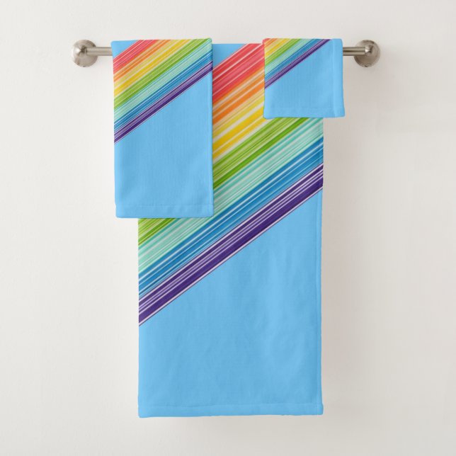 Diagonale Regenbogenstreifen Badhandtuch Set (Insitu)