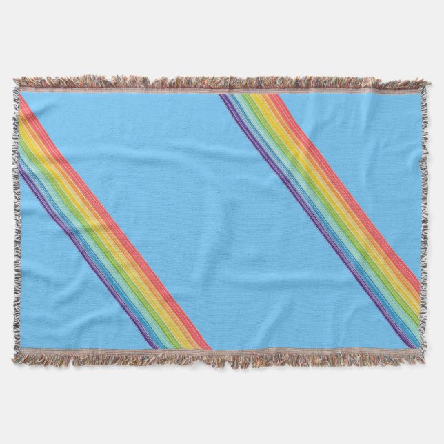 Diagonale Regenbogenstreifen Decke (Vorderseite)