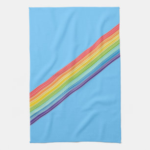 Diagonale Regenbogenstreifen Geschirrtuch