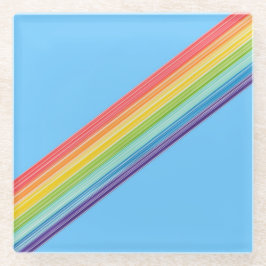 Diagonale Regenbogenstreifen Glasuntersetzer