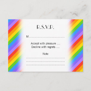Diagonale Regenbogenstreifen Muster. RSVP Karte
