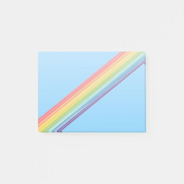 Diagonale Regenbogenstreifen Post-it Klebezettel (Vorderseite)
