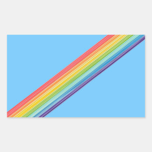Diagonale Regenbogenstreifen Rechteckiger Aufkleber