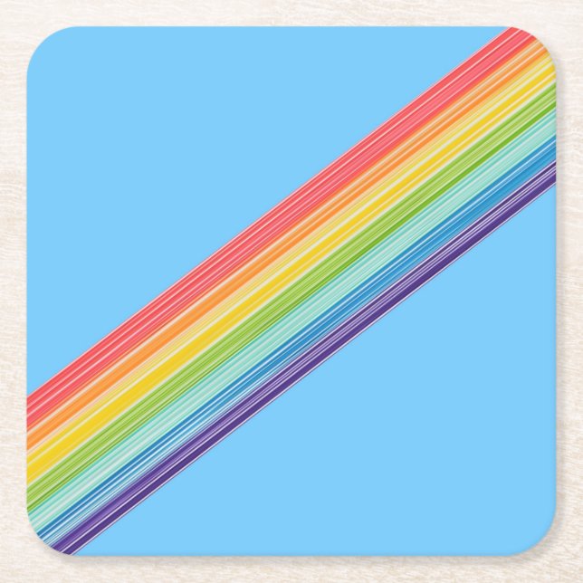 Diagonale Regenbogenstreifen Rechteckiger Pappuntersetzer (Vorderseite)