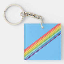 Diagonale Regenbogenstreifen Schlüsselanhänger