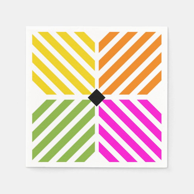 Diagonale Regenbogenstreifen Serviette (Vorderseite)