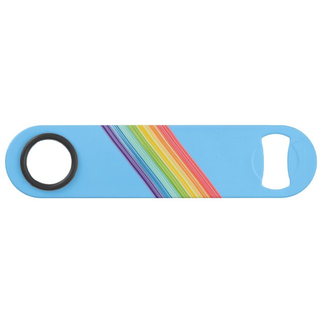 Diagonale Regenbogenstreifen Speed Flaschenöffner (Rückseite Horizontal)