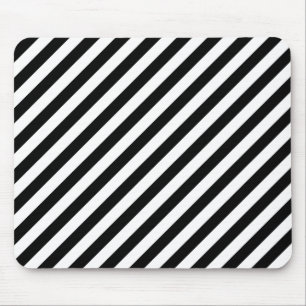 Diagonale Schwarzweiss-Streifen Mousepad