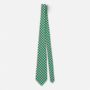 Diagonale Spots - Forest Green auf weißer Krawatte