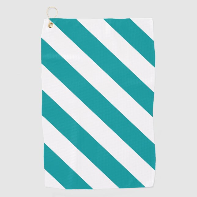 Diagonale Streifen:Aquamarin Golfhandtuch (Vorderseite)
