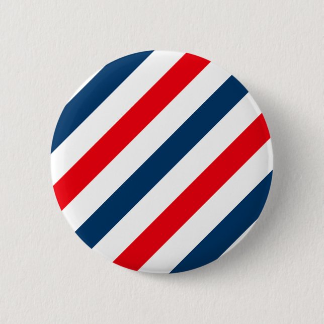 Diagonale Streifen (blau, weiß und rot) Button (Vorderseite)