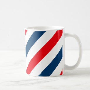 Diagonale Streifen (blau, weiß und rot) Kaffeetasse