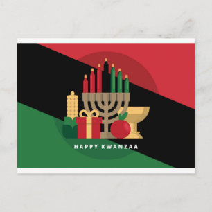 diagonale Streifen Frohes Kwanzaa Postkarte