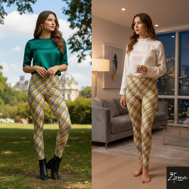 Diagonale Streifen Gold Silber Metallisch Glänzend Leggings