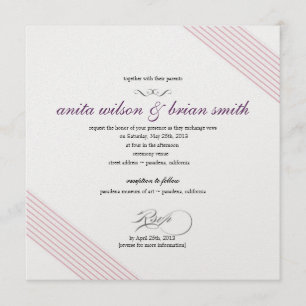 Diagonale Streifen Hochzeitseinladung Modern Einladung