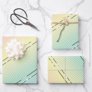 Diagonale Streifen im Hintergrund 10 Geschenkpapier Set