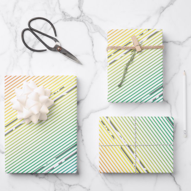 Diagonale Streifen im Hintergrund 10 Geschenkpapier Set (Vorderseite)