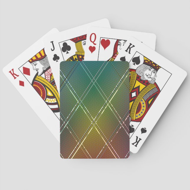 Diagonale Streifen im Hintergrund 11 Spielkarten (Rückseite)